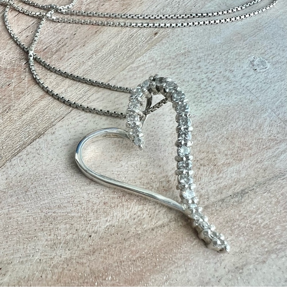 METALSMITHS STERLING 925 “Modern Flair” Heart Pendant (with original chain)